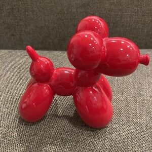 Three Hands Corp Red Balloon Dog Figurine Sculpture – Modern Pop Art Style Décor